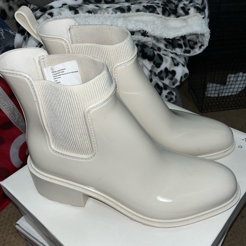 White rain boots!
